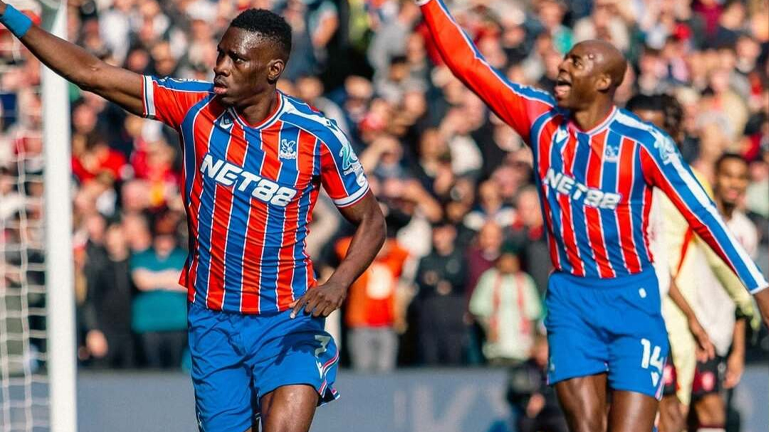 Palace Nketiah selebrasi setelah cetak gol penentu kemenangan